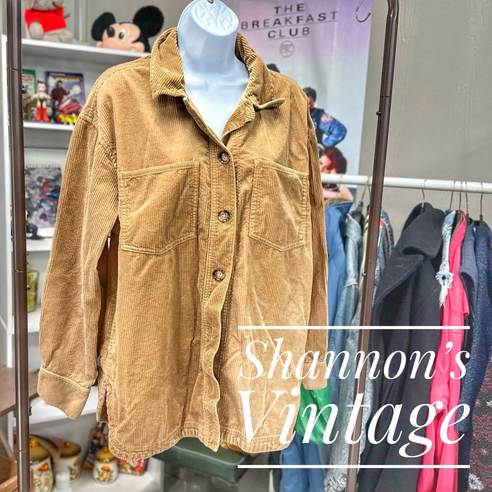 Madewell Tan Corduroy Button-Down Shirt Jacket